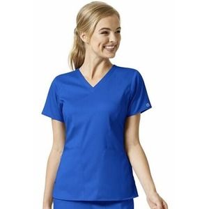 Wonder Wink PRO Women’s Lg Scrub Top Royal Blue Modern Fit 4 Pocket V-Neck 6319